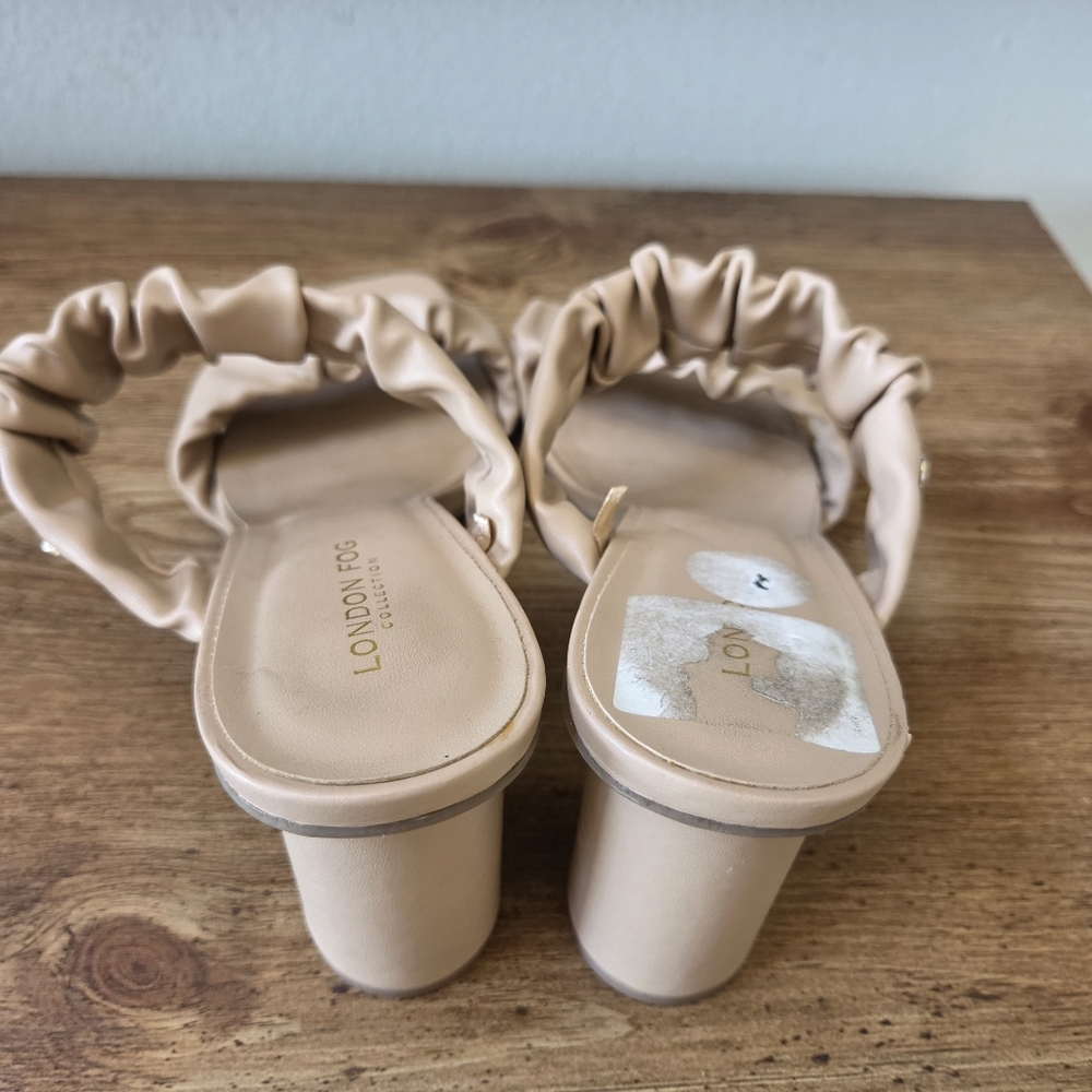London fog tan chunky summer sandal heels size 8.5 women’s heels - Picture 6 of 9